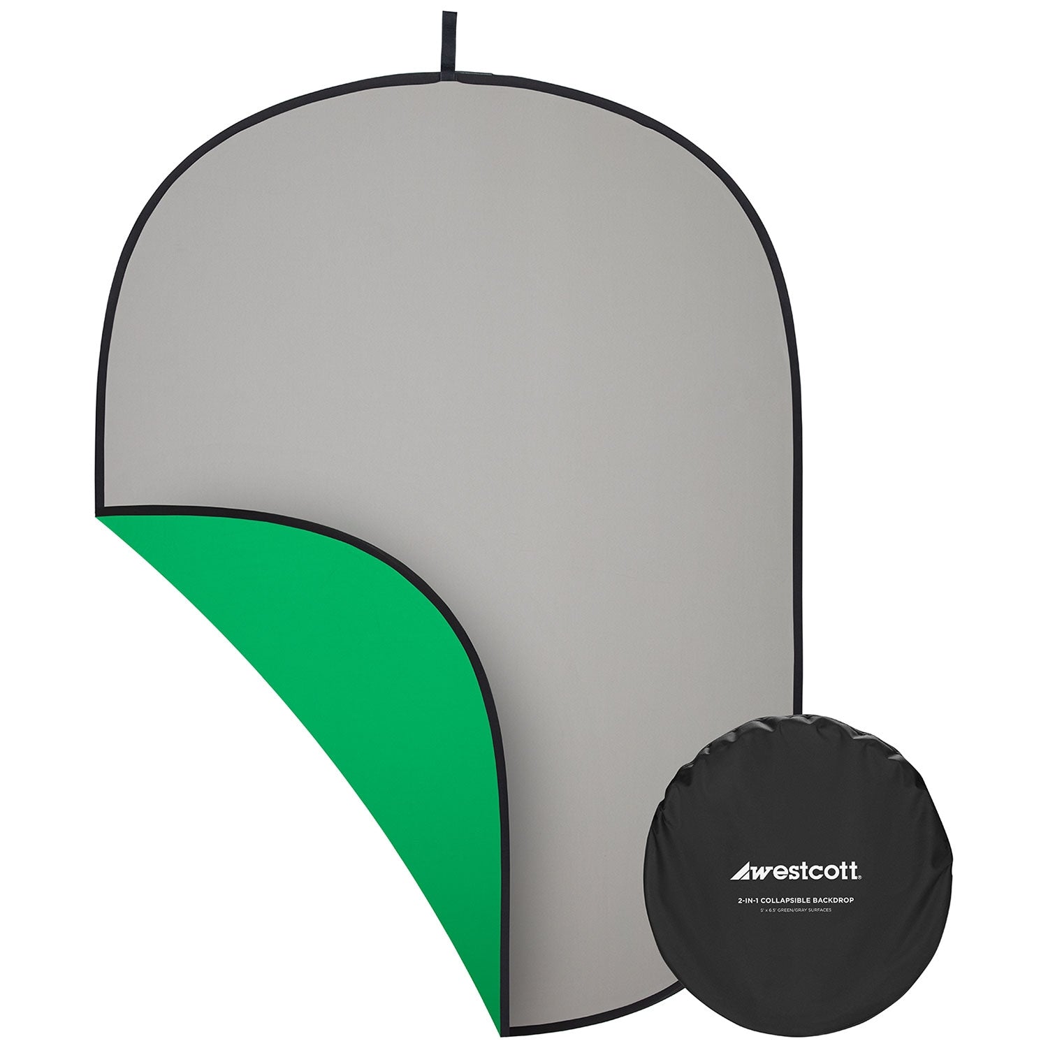Collapsible 2-in-1 Gray & Green Screen Backdrop (5' x 6.5')