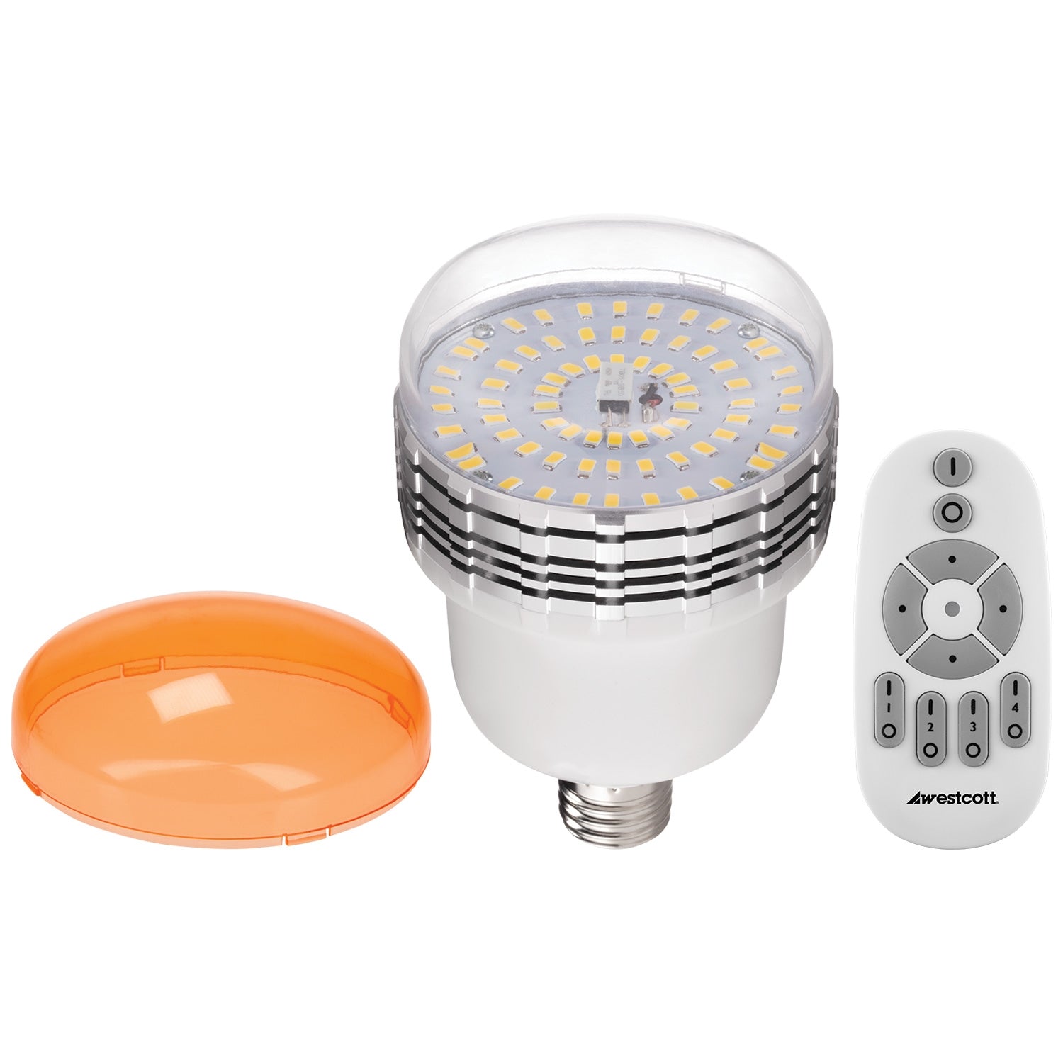 45W Daylight Dimmable LED Bulb with Tungsten Gel Cap and Remote
