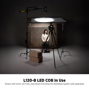 L120-B Bi-Color COB LED and Easy Boom in use